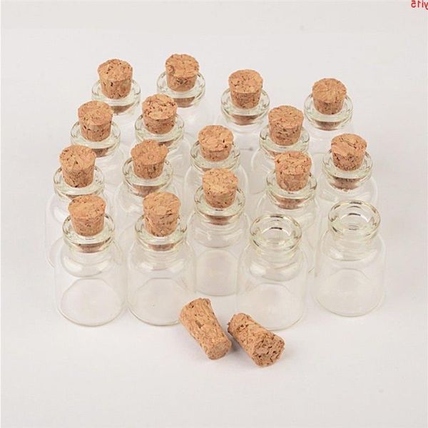 Mini bouteilles en verre transparent avec liège, petits flacons, bocaux, conteneurs, artisanat mignon, bouteille de souhait, bonne quantité, 100 pièces, Fwbgf