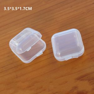 Mini Clead Plastic Diy Square Lege Storages Containers Box Case met deksels sieraden oordoppen opbergdozen LK001149