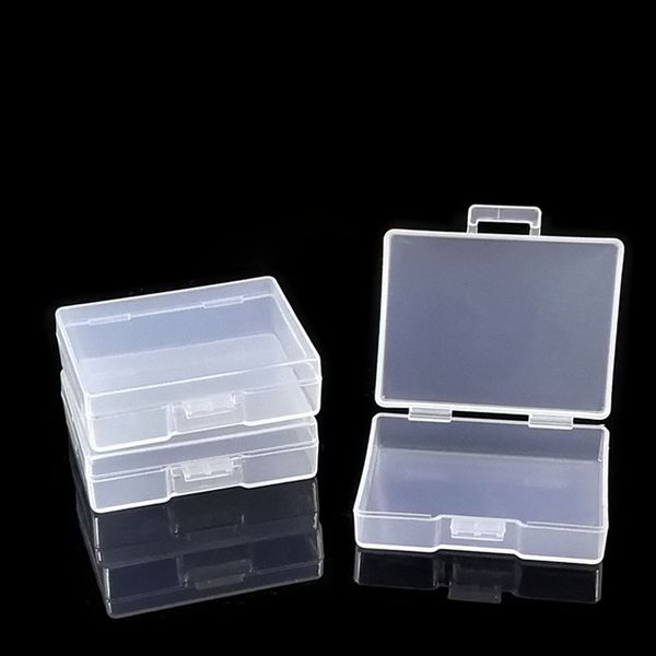 Mini caja pequeña de plástico transparente, caja de almacenamiento para tapones para los oídos, contenedor, organizador transparente de maquillaje, venta al por mayor