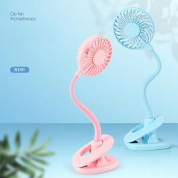 Mini Clip Fan Portable Cool Ventilateur à main rechargeable avec lumière LED Bureau Coloré Night Light Fans Party Favor 100pcs OOA8105