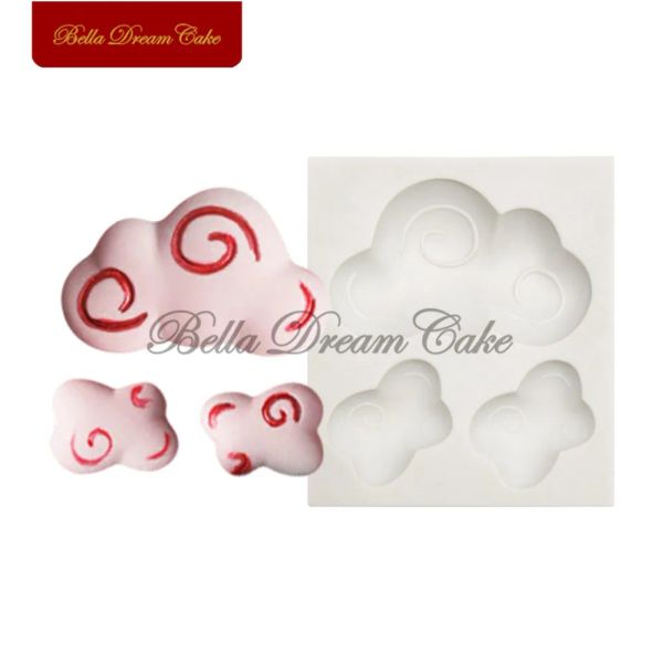 Mini nube lollipop silicona molde de chocolate pastel de fondant moldes topper topper herramientas de decoración de pastel de molde de arcilla