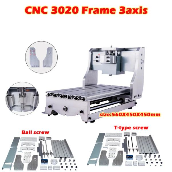 Mini kit de marco CNC de bola de máquina de fresado de grabador y tornillo de tipo T para CNC DIY 3020 3 eje con motor