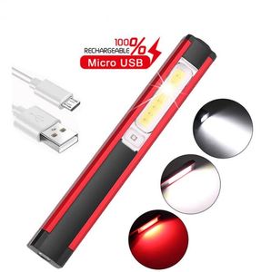 Mini cob oplaadbare zaklamp draagbare cob werklicht magnetische UV -inspectielampen 5 verlichtingsmodus LED -zaklampen lamp