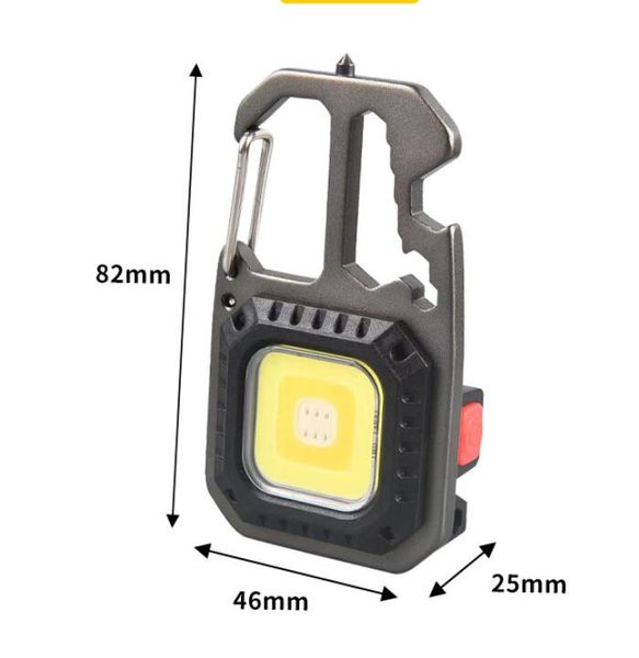 Mini lampe de travail Cob lanternes de camping lampe de poche portable porte-clés USB rechargeable reb blanc jaune lumières lampes de poche pour camping en plein air randonnée