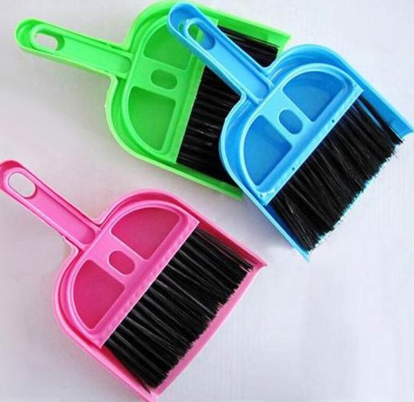 Mini brosses colorées de nettoyage de bureau, brosse d'ordinateur et de clavier avec petit balai, pelle à poussière, outils de nettoyage des coins de la maison