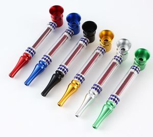 Mini colorido portátil de aleación de aluminio mano hierba tabaco fumar pipa tubo de humo filtro desmontable Metal Jamaica pipas