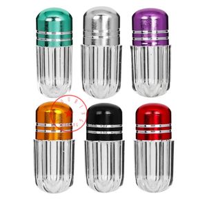 Mini Coloré Fumer Acrylique En Aluminium Herbe Sèche Tabac Porte-Cigarette Stash Cas Portable Pilule Joint Bouteille De Stockage Résistant À L'humidité Snuff Poche Conteneur DHL