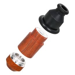 Mini kleurrijke roken houten korrel aluminium pijpen draagbaar verwijderbaar droog kruid tabaksfilter snuff snuff snuffel sniffer snuffer handpipes siliconen sigarettenhouder dhl