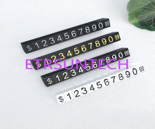 Mini etiquetas combinadas letrero de escritorio stand hk dólar estadounidense numero ajustable etiqueta etiqueta bloque joyería cubo QW79676408414