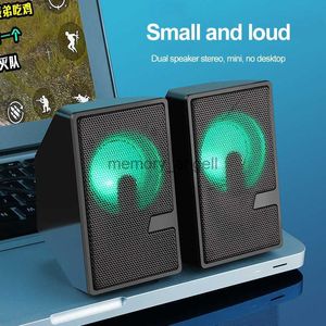 Mini haut-parleur d'ordinateur stéréo Surround Sound LED lumières haut-parleurs filaires USB pour PC portable haut-parleur audio de bureau haut-parleur multimédia HKD230825