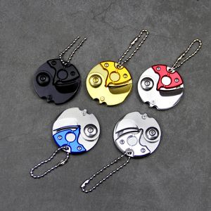 Mini Creative Coin Couteau Pliant Porte-clés Pendentif Serrure Poche Survivre Couteaux Militaires En Plein Air Sécurité Défense EDC Outils HW493