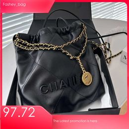 Mini bolso cruzado con cordón para compras, marca para mujer, cubo antiguo, basura, chapado en oro, bolso de hombro Vintage, bolso de diseñador único