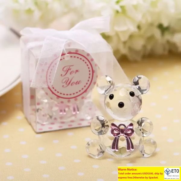 Mini oso de cristal en Cajas de Regalo, Baby Shower, niño y niña, recuerdo de fiesta de bautismo, caja de regalos para bebé recién nacido, recuerdos de boda de cristal