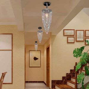 Plafondverlichting Mini Crystal Kroonluchters Matend Gang Lamp voor Corridor Lustres Light