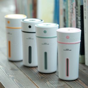 Mini humidificateurs De tasse diffuseur d'huile essentielle USB humidificateur ultrasonique de brume d'arome LED pour le bureau chambre chambre de bébé 300ml Humidificadores De Taza De Aceite Esencial