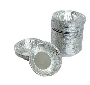 Mini tazas para hornear magdalenas, lata para tarta de huevo, molde para galletas y pasteles, molde forrado, herramienta para hornear, papel de aluminio desechable, capacidad 55 ML,