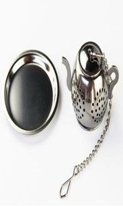 Mini schattige roestvrijstalen thee -infuser hanger Design Home Office Tea Strainer Gift Teapot Type Creatieve thee -accessoires 50PCS8312767