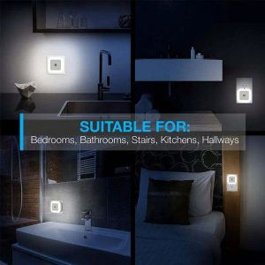 Mini schattige muur plug-in led Night Light Auto Sensor bedlamp voor slaapkamer kinderkamer hal gang trap EU-plug