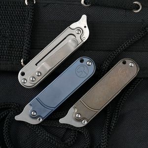 Mini D2 Pocket Mes OEM Titanium Legering Handvat Side Open Outdoor Camping Survival Folding Mes voor Dagelijks Vissen en Wandelen