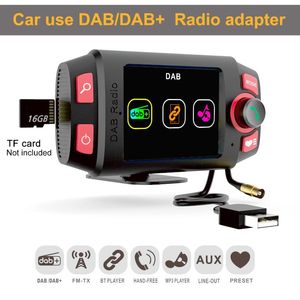 Reproductores MP4 Mini DAB + Receptor de radio digital Reproductor Bluetooth Transmisor FM con pantalla de 2,4 pulgadas Accesorios de música MP3 para coche