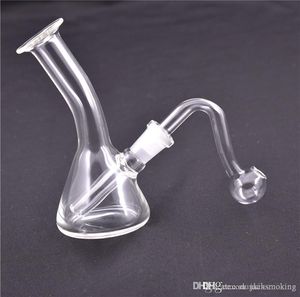 Mini dab rigs bong épais capiteux barboteur bong en verre plate-forme pétrolière bécher tuyau d'eau épais pyrex recycleur de verre bongs avec tuyau de brûleur à mazout en verre