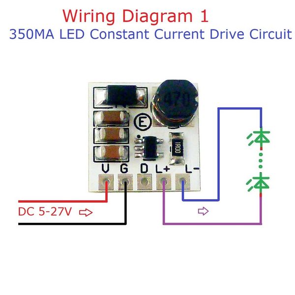 Mini DC 5-27V 350MA BATED HB LED Módulo del controlador PWM Controlador PWM Ajustable Convertidor de corriente constante DC-DC 5V 12V 24V