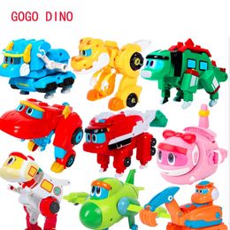 Mini déformation Gogo Dino explorateurs REX Transformation voiture avion bateau à moteur grue Gogo dinosaure jouets pour enfants 240130