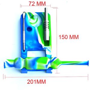 Narguilés mutilcolor Tuyau en silicone avec accessoires pour fumer à pointe en acier inoxydable