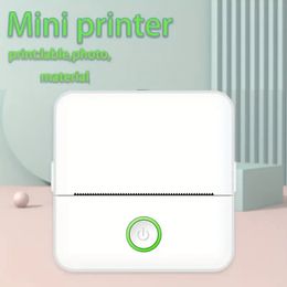 Mini-desktopprinters, mobiel kantoor afdrukken van etiketten, foto's, materialen, documenten, thermische inktvrije kleine drukzakmachine, stuur een rol thermisch papier