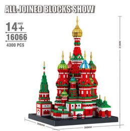 Mini Diamond Building Blocks Architecture Bricks Toy Saint Basil's Cathedral Taj Mahal Kinderen Compatibel City Gifts AA220303