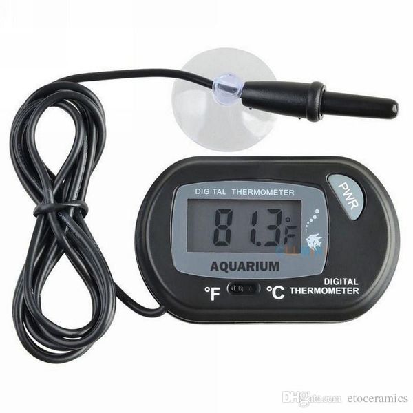 Mini réservoir de thermomètre d'aquarium de poissons numérique avec batterie de capteur filaire incluse dans le sac opp Couleur jaune noir pour l'option shipp3798227