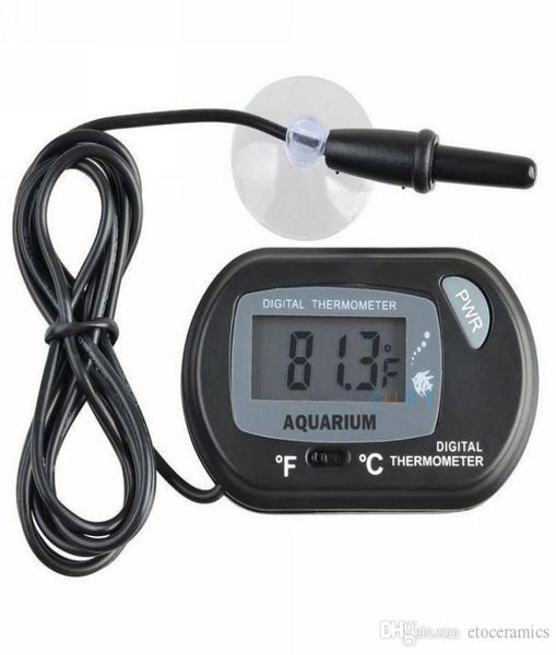 Mini réservoir de thermomètre d'aquarium de poissons numérique avec batterie de capteur filaire incluse dans le sac opp Couleur jaune noir pour l'option shipp5672561