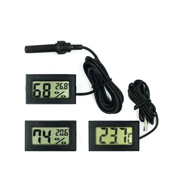 Mini medidor de humedad digital termómetro Higrómetro Sensor Sensor Temperatura LCD Refrigerador Monitoreo del acuario Pantalla interior