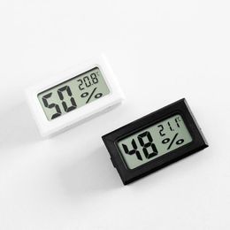 Mini Digitale LCD-scherm Thermometer Thermo Hygrometer Vochtigheid Temperatuurmeter Koelkast Indoor Home Ijsbox Zwart Wit