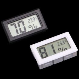 Mini digitale LCD ingebedde thermometers hygrometers temperatuur vochtigheid meter indoor thermometer zwart wit LX4062