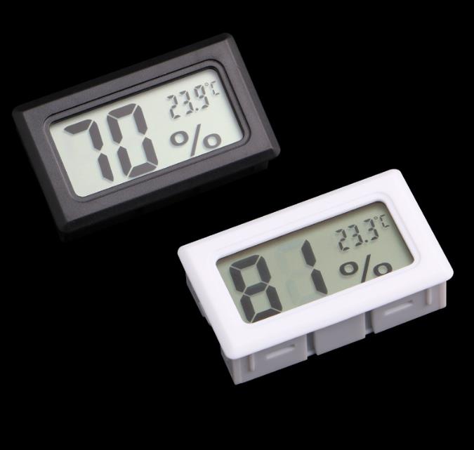 Mini Digital LCD Embedded Thermometrar Hygrometrar Temperature Fuktmätare Inomhustermometer Svartvit SN1074