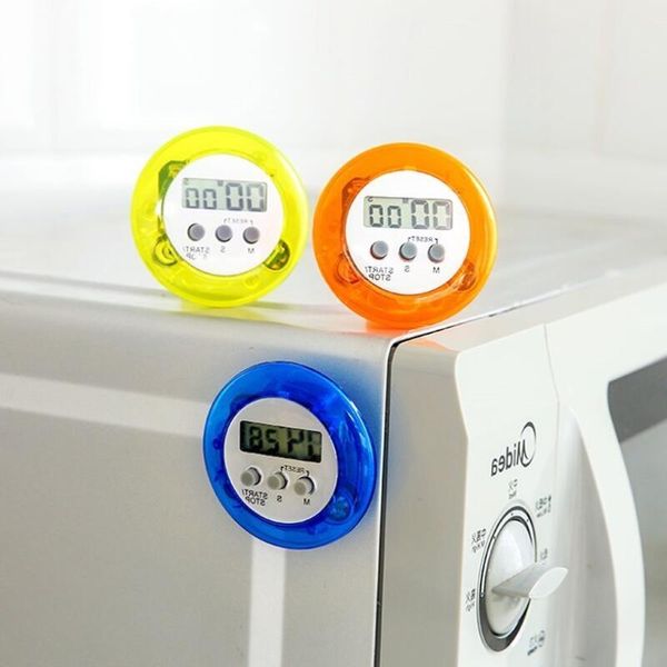 Mini minuterie de compte à rebours électronique ronde LCD numérique, réveil pour minuterie de cuisine, aide de cuisine LX2841