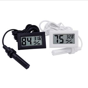 Mini digitale LCD-thermometer hygrometer temperatuur vochtigheidsmeter thermometers sonde wit en zwart