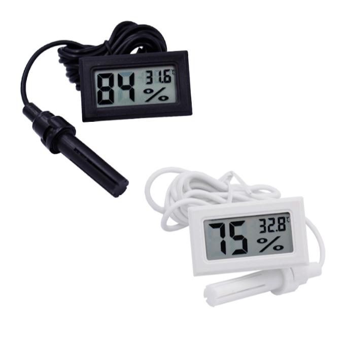 Mini Digital LCD Thermometer Hygrometer Temperature Humidity Meter Thermometer probe white and Black in stock Free shipping SN2476
