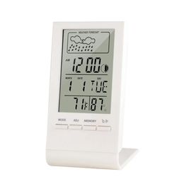 Mini digitale thermometer hygrometer indoor temperatuur vochtigheid meter meter clock weer station prognose max min waarde display