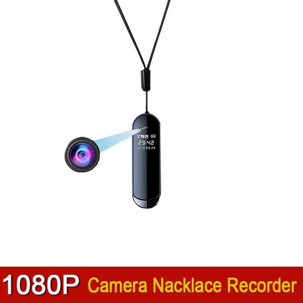 Mini cámara grabadora Digtal Oculta ángulo de visión de 160 grados 1080P pequeño collar Audio Video voz DV dictáfono Micro cámara con Clip Digital