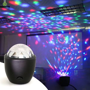 Mini bola de discoteca para fiesta, proyector de luces Led activadas por voz, USB, bola mágica de cristal, Flash, luces de DJ para el hogar, KTV Bar