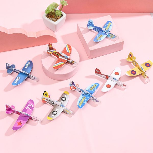 Mini bricolage à main jet Flying Glider Planes Kids Game Toys Foam Airplane Party Favors Gift Outdoor Launch Fighter Toy 094