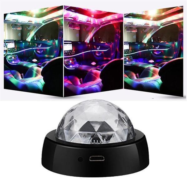 Mini DJ Disco boule de cristal RGB lumière USB portable LED atmosphère lumières LED scène lampe Auto Flash Lamp2585