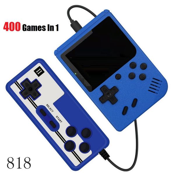 Mini dobles, reproductores de juegos portátiles de mano, consola de video Retro, puede almacenar 400 juegos, LCD colorido de 8 bits 818D