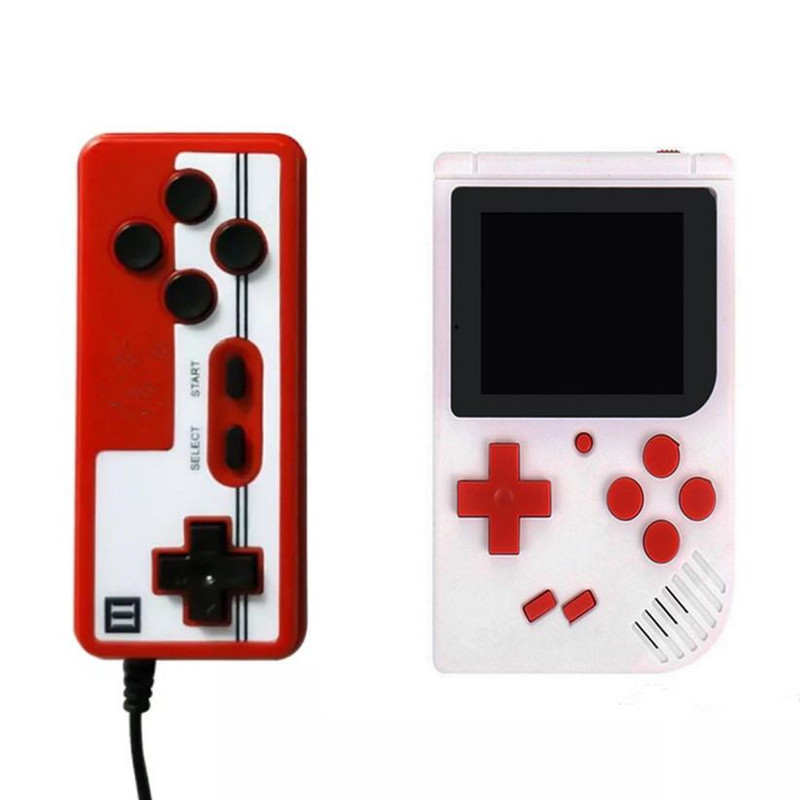Mini-Doppel-Handheld, tragbare Spiele-Spieler, Retro-Videokonsole, kann 400 Spiele speichern, 8-Bit-farbenfrohes LCD