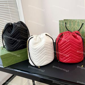 Mini bolso con cordón Moda Marmont Bolsos de cubo Diseñador Mujer Monedero Bolsillo Crossbody Bandolera Mochila Cadena Bolso Volver Amor V Puntada Diseño