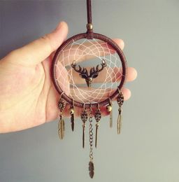 Mini Dreamcatcher Auto Hangende handgemaakte Vintage Dream Catcher Decor Pendant Net met Feather Decoration Ornament4797000