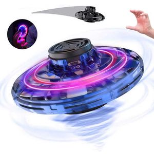 Mini Drone UFO Flynova Flying Fidget Spinner Operado a mano Aviones de inducción Juguetes para niños Quadrocopter Dron Suspendido Resistente a caídas