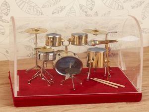 Mini tambour modèle cuivre décoration maison moule décoration musicale décoration Miniature tambour ensemble Collectible4503139